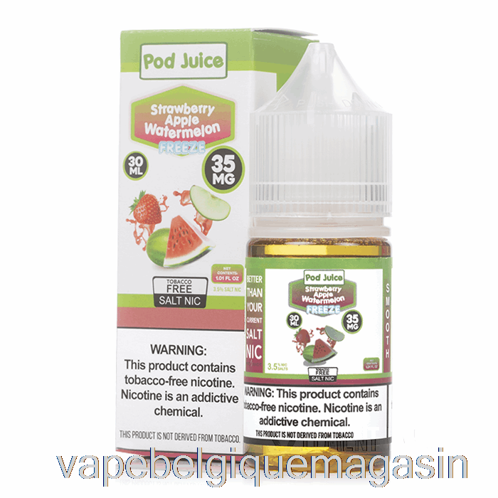 Vape Belgique Freeze Fraise Pomme Pastèque - Jus De Dosette - 30ml 35mg